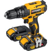 Дрель-шуруповерт аккумуляторная Steher CDS-200-2 V1, 20 В, 40 Н·м, 2 АКБ 2 А·ч, ударная, кейс