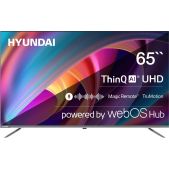 Телевизор 65 Hyundai H-LED65BU7100 WebOS Frameless Metal серый/серый 4K Ultra HD 60Hz MEMC DVB-T DVB-T2 DVB-C DVB-S DVB-S2 USB Wi-Fi Smart TV