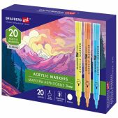Маркеры Brauberg 152526 Art Classic акриловые для рисования и хобби, 20 ярких цветов, линия 3мм