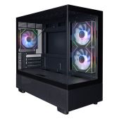 Корпус mATX без БП 1STPlayer Mi5-BK-2FC7R-1FC7 MIKU Mi5 ARGb Black 3x120мм ARGb fans
