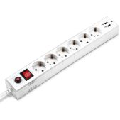 Сетевой фильтр Buro BU-SP3_USB_2A-W 3м 6 розеток белый коробка
