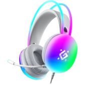 Гарнитура игровая Defender Ignis белый RGb динамики 50мм. кабель2.2м