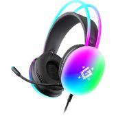 Гарнитура игровая Defender Ignis черный RGb динамики 50мм. кабель2.2м