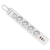 Сетевой фильтр Defender DFS 143 3.0 м, 4 розетки, 2xUSB Type-A QC3.0, 1хType C PD