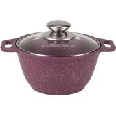 Кастрюля 1.0л Kukmara К11 TSM сиреневый 16 см/11.5 см, стеклянная крышка, литой алюм с АП