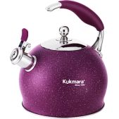Чайник Kukmara Ч-02 3.0 л ручка soft-touch сиреневый со свистком нержавеющий индукция