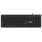 Клавиатура Sven SV-019150 KB-E5700H чёрная 104кл, USB-Hubx2, Slim, 12Fn, островной тип кл.