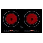 Плитка электрическая Oasis A-TS2B 1.8кВт+1.8кВт, инфракрасный нагрев, таймер, 8 режимов, сенсорное управление