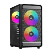 Корпус mATX без БП Xastra A303M-2FC14A-1FC12A-D A303M 3ARGb Black Mesh/ tempered glass / 2x140mm + 1x120мм ARGb PWM fans/ Door/