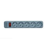 Сетевой фильтр Centek СТ-8900-5-4.5 Gray серый 5 розеток, 4.5 м, ДВОЙНАЯ защита, макс до 2200 Вт