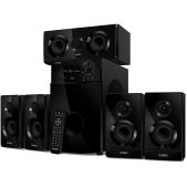 Акустическая система 5.1 Sven SV-014124 HT-210, чёрный, мощность RMS :50Вт+5x15Вт, Bluetooth, Optical, Coaxial, FM-тюнер, USB/SD, дисплей, ПДУ