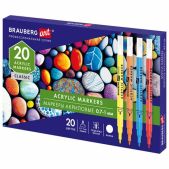 Маркеры акриловые Brauberg 152522 Art Classic для рисования и хобби 20 ярких цветов, линия 0.7-1мм