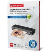 Пленки-заготовки для ламинирования Brauberg 530803 А4, комплект 100 шт, 125 мкм