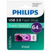 Устройство USB 3.0 Flash drive 64Gb Philips VIVID FM64FD00B/97 фиолетовый