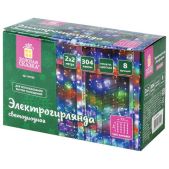 Электрогирлянда занавес Золотая Сказка 591105 комнатная Штора 2х2 м, 304 LED, мультицветная, 220 V, контроллер