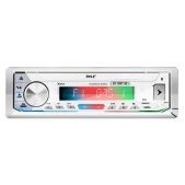 Автомагнитола Pyle PLMRKT49WT MARINE, белая, морская, 4х25W, BlueTooth, Hands-Free, USB, AUX, пульт