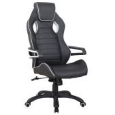 Кресло компьютерное Brabix 531814 Techno Pro GM-003, экокожа, черное/серое, вставки серые