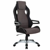 Кресло компьютерное Brabix 531815 Techno GM-002, ткань, черное/серое, вставки белые