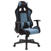 Кресло компьютерное Brabix 531818 GT Racer GM-100, две подушки, ткань, черное/голубое