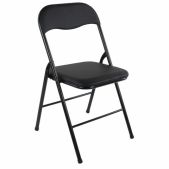 Стул складной Brabix 531565 Golf CF-007, черный каркас, кожзам черный