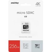 Карта памяти MicroSDXC 256Gb SmartBuy SB256GbSDCL10U3-01 class10 Pro90/70Mb/s UHS-I U3