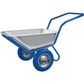Тачка строительная Зубр 39914 ПТ-500 Профессионал, 110 л, 260 кг, в коробке, двухколесная, П-образная ручка, полиуретановые колеса