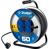 Удлинитель силовой 50м Зубр 55080-50_z01 КГ-315 Профессионал, КГ, 3 x 1.5мм2, 3700 Вт, IP44, на стальной катушке