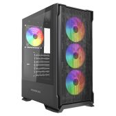 Корпус ATX без БП Powercase CMAZB-A4 Mistral AZ4B ARGB, Tempered Glass, 4x 120мм ARGB Fans, чёрный