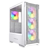 Корпус ATX без БП Powercase CMAZW-A4 Mistral AZ4W ARGB, Tempered Glass, 4x 120мм ARGB Fans, белый