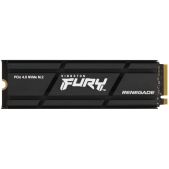 Накопитель SSD PCIe 4Tb Kingston Fury Renegade SFYRDK/4000G M.2 2280 Client PCIe 4.0 NVMe, 7300/7000, IOPS 1000/1000K, MTbF 1.8M, 3D TLC, 4000TbW, 0.55DWPD, with HEATSINK 5 лет, RTL