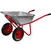 Тачка строительная Зубр 39950 Т-22, 110 л, 200 кг, двухколесная, пневматические колеса