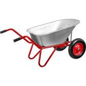 Тачка садово-строительная Зубр 39952 Т-21, 90 л, 180 кг, двухколесная, пневматические колеса