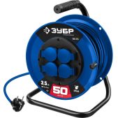 Удлинитель силовой 50м Зубр 55081-50_z01 ПВС 315, ПВС, 3 x 1.5мм2, 3500 Вт, IP44, на катушке, Профессионал 55081-50