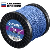 Леска для триммера Зубр 71035-3.0 ВИТОЙ КВАДРАТ, 3.0мм, 230 м, Профессионал