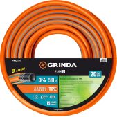 Шланг поливочный 50м Grinda 429008-3/4-50 Flex 3 ProLine, 3/4, 20 атм, из термоэластопласта, трёхслойный, армированный, гибкий