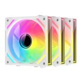Вентилятор 3шт Xastra FS120-3WA-SRX-GL FS120W ARGB reverse triple pack 120x120x25мм PWM, ARGB, Infinity lighting effect., Daisy-chain, 800-2000 rpm, белый Box
