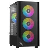 Корпус mATX без БП Xastra A401M-4FC12F-BK A401M 4FRGB Black Mesh half size TG 4x120мм FRGB fans