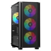 Корпус mATX без БП Xastra A402M-4FC12A-BK A402M 4ARGB Black Mesh full-size TG 4x120мм ARGB PWM fans