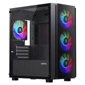 Корпус mATX без БП Xastra A402M-4FC12F-BK A402M 4FRGB Black Mesh /full-size TG 4x120мм FRGB fans
