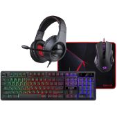 Комплект игровой Defender Redragon S137 RU Клавиатура + Мышь+ Коврик + Гарнитура