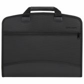 Папка-портфель Brauberg 225169 А4+ 375х305х60мм, пластиковая, 4 отделения, 2 кармана, на молнии, черный