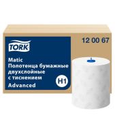 Полотенца бумажные рулонные Tork 120067 Matic 150 м, Система H1 AdvanceD, 2-слойные, белые, комплект 6 рулонов
