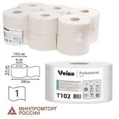 Бумага туалетная Veiro T102 Professional Система T2, комплект 12 шт, Basic 200 м