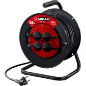 Удлинитель 50м Mirax 55051-50 ПВС, 3 х 2.5мм2 3500 Вт, IP44, силовой на катушке