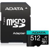 Карта памяти microSDXC 512Gb A-Data AUSDX512GUI3V30SA2-RA1 Premier Pro + adapter