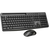 Комплект беспроводной (клавиатура + мышь) Oklick 1993113 S275W черный USB беспроводная slim мультимедийная