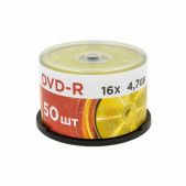 Диски DVD-R Mirex UL130003A1B, 4.7 Gb, 16x, Cake Box упаковка на шпиле, 50 шт