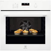 Духовой электрический шкаф Electrolux EOD6F77WV с конвекцией, приготовление на пару, объем 72 л, утапливаемые переключатели, 9 режимов, очистка каталитическая, 3 стекла в дверце, направляющие проволочные + телескопические 1 уровень, термощуп