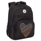 Рюкзак Grizzly RG-568-3/1 школьный, анатомическая спинка, 2 отделения, для девочек, Diamond HEArt, 39х30х20см