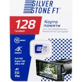 Карта памяти MicroSDXC 128Gb SilverStone F1 SpeedCard128 class10 90Mb/s б/ад U1